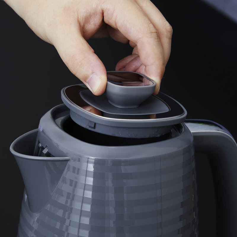 Tower Saturn Kettle with Quick Boil, 1.7L, 3000W with Chrome Accents, Grey