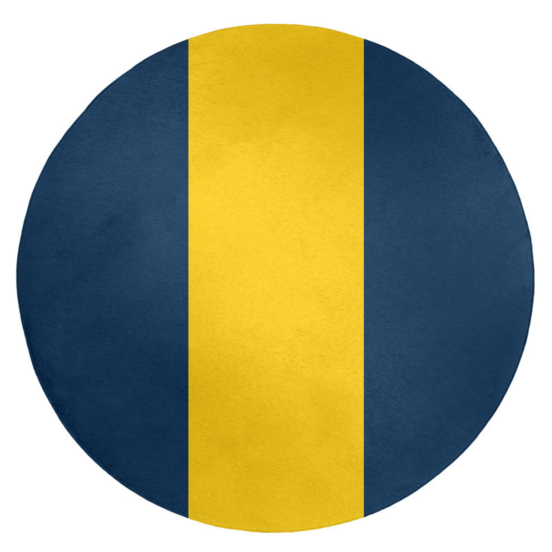 Tapis bleu/jaune, Rond 5 pi