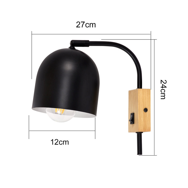 Arloine Iron Armed Sconce, Matte Black