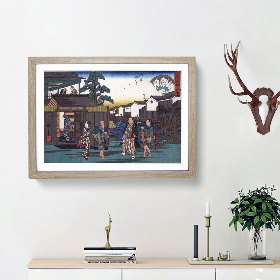 Ryogoku Yanagibashi by Utagawa Hiroshige - Picture Frame Painting Print