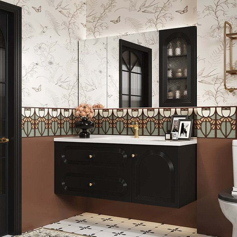 Armoire de salle de bain rétro française légère et luxueuse