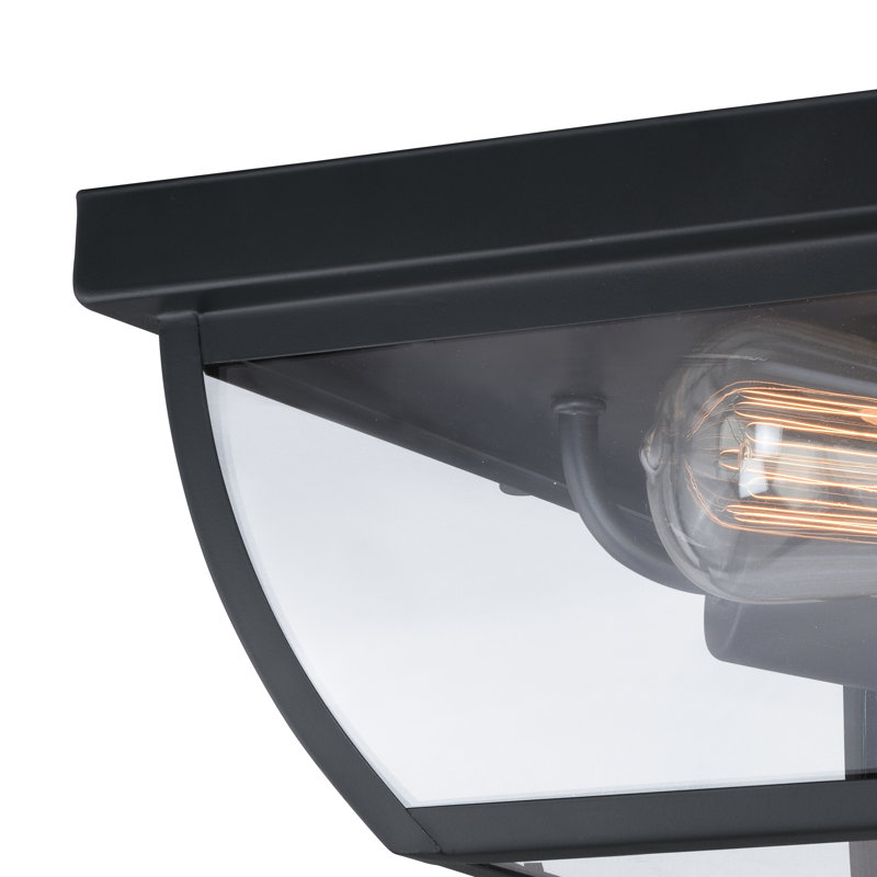 Granville Bronze and Glass 2-Light Flush Mount