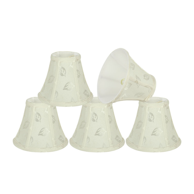 Abat-jour en tissu texturé jacquard H 5 po en tissu blanc cassé