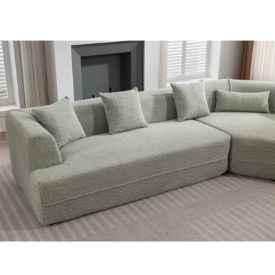 Canapé modulaire, canapé de style minimaliste moderne, rembourré, combinaison libre, tissu de fibres rondes, tissu anti-froissement, extension des dimensions