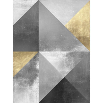 Modern Gold Triangles Print by Other Artist