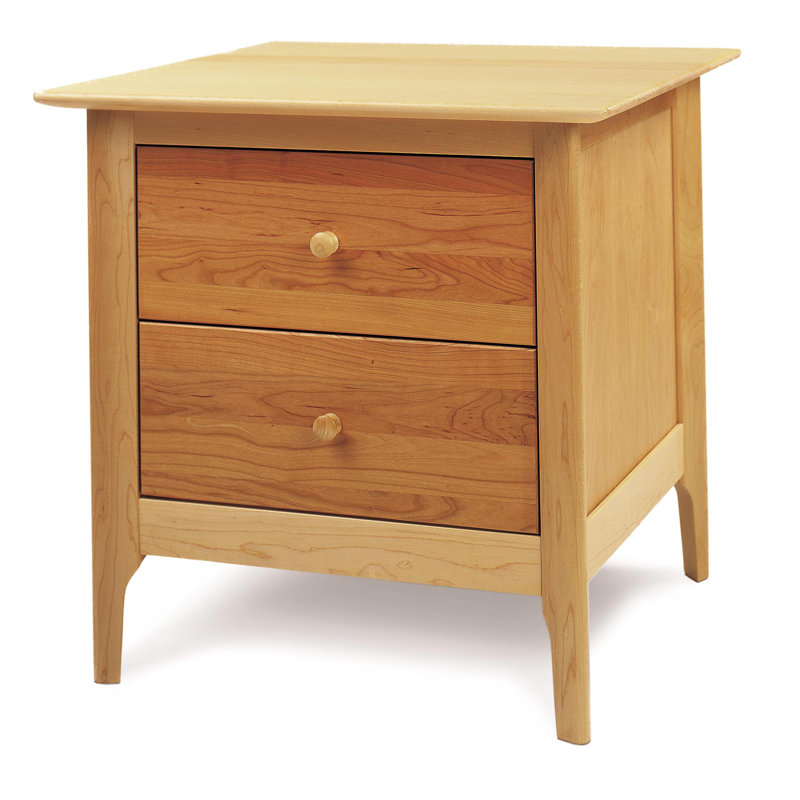 Sarah 2 - Drawer Solid Wood Nightstand, Natural Cherry, 24"