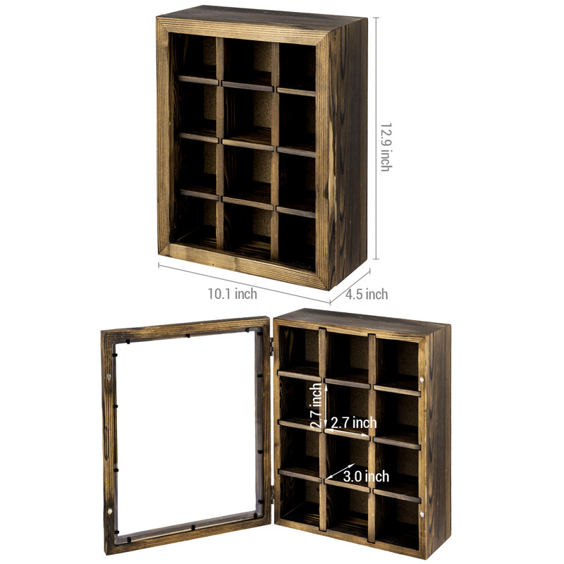 12.9'' H x 10.1'' W Wood Trophy Display Case