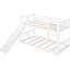 Lit simple au-dessus d'un lit superposé blanc avec glissade et fabrication ferme - Option de chambre à coucher confortable, charmante et charmante