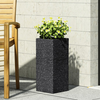 Pot à fleurs en oxyde de magnésium gris - 24,76 po Hauteur, ajouter de l'attrait à la hauteur de couleur extérieure pour une utilisation