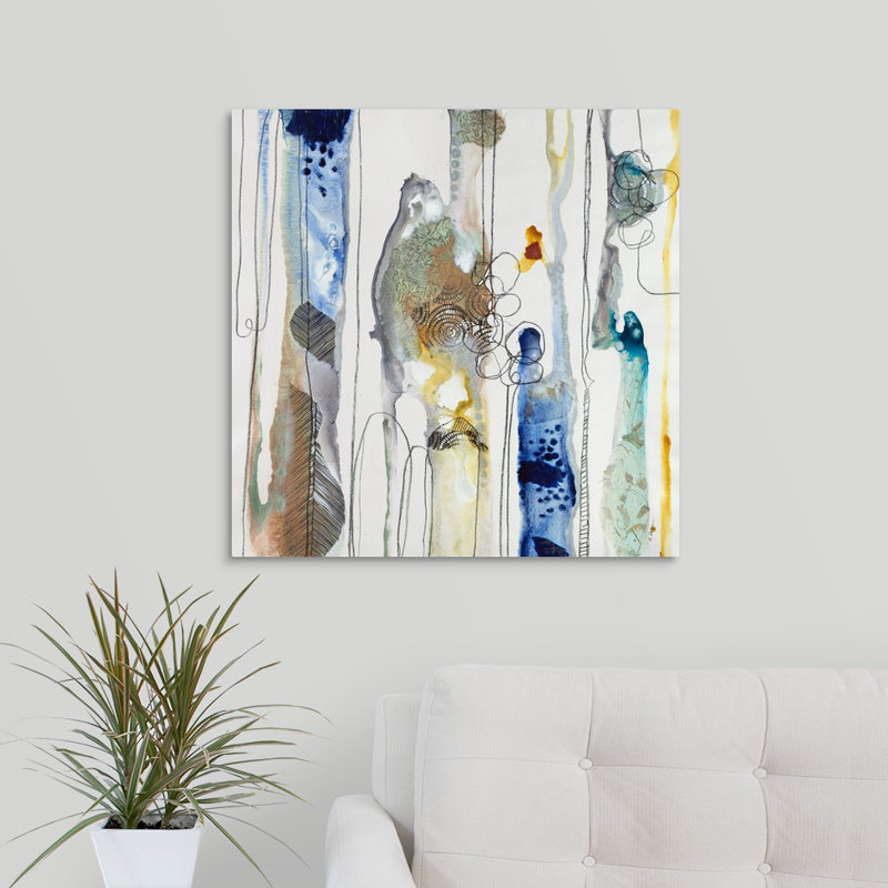 « botanique contour xi », peinture sur toile, Toile tendue, H 24 po x l 24 po x P 1,25 po