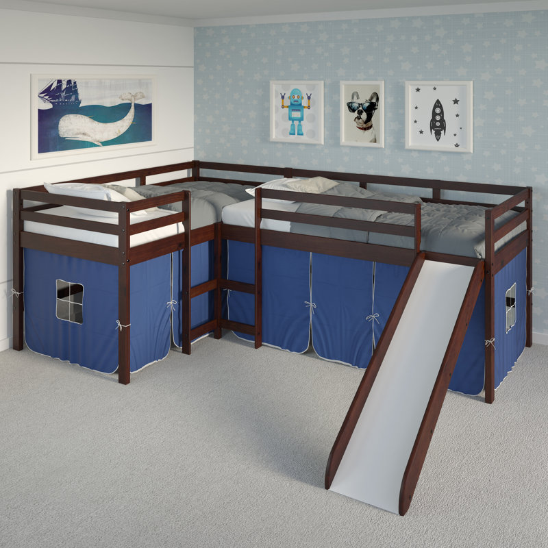 Lit plateforme simple Chelsee par Harriet Bee, Bleu