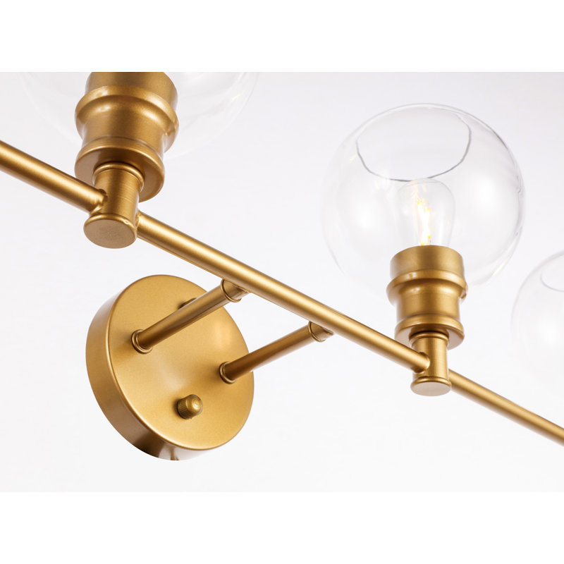 Drinkard 4 - Light Vanity Light, Brass, Clear