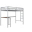 Lit superposé simple au-dessus d'un lit double en métal avec bureau, échelle et lattes de qualité pour la chambre à coucher, métallique-73802477