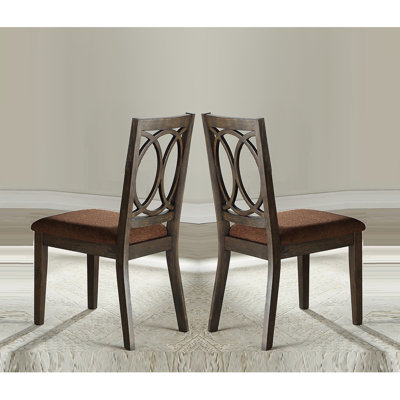 Classic Transitional Style Dining Chairs 2Pc Set Wood Frame Seat Upholstery Dining Furniture