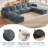 147.6" 9-seater U-Shaped Sectional Sofa with Storage Ottomans, Blue, Living Room-176095617