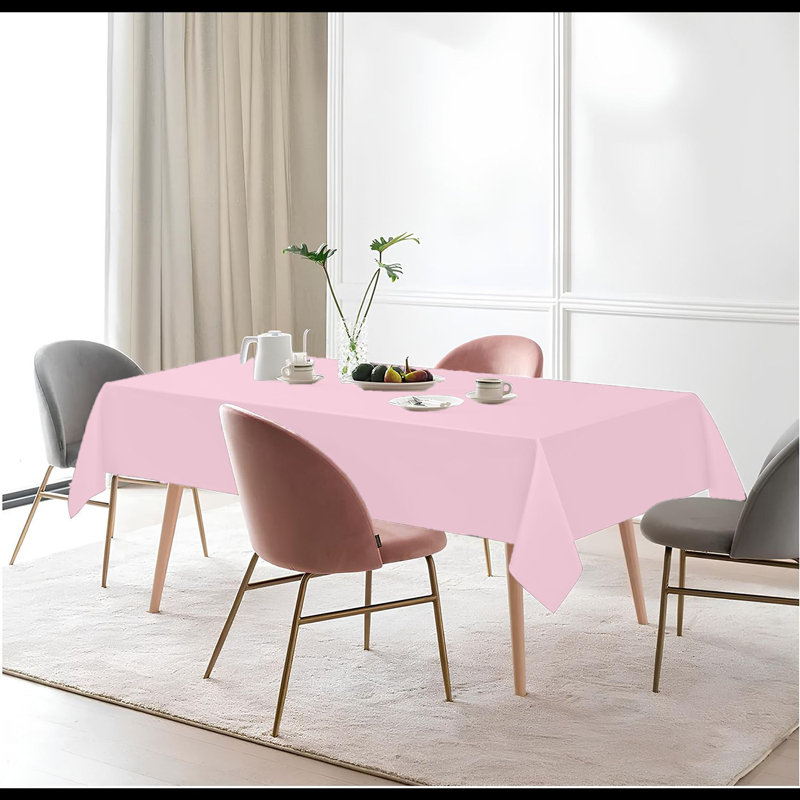 Pink Wedding Tablecloth - Romantic Décor for Reception & Bridal Party, Wrinkle-Resistant Polyeste, 178cm W x 366cm L