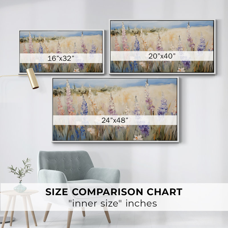 Série paysage - Cxxii - Toile tendue avec châssis encadré - Prêt à être accroché, H 21 po x l 41 po, Blanc