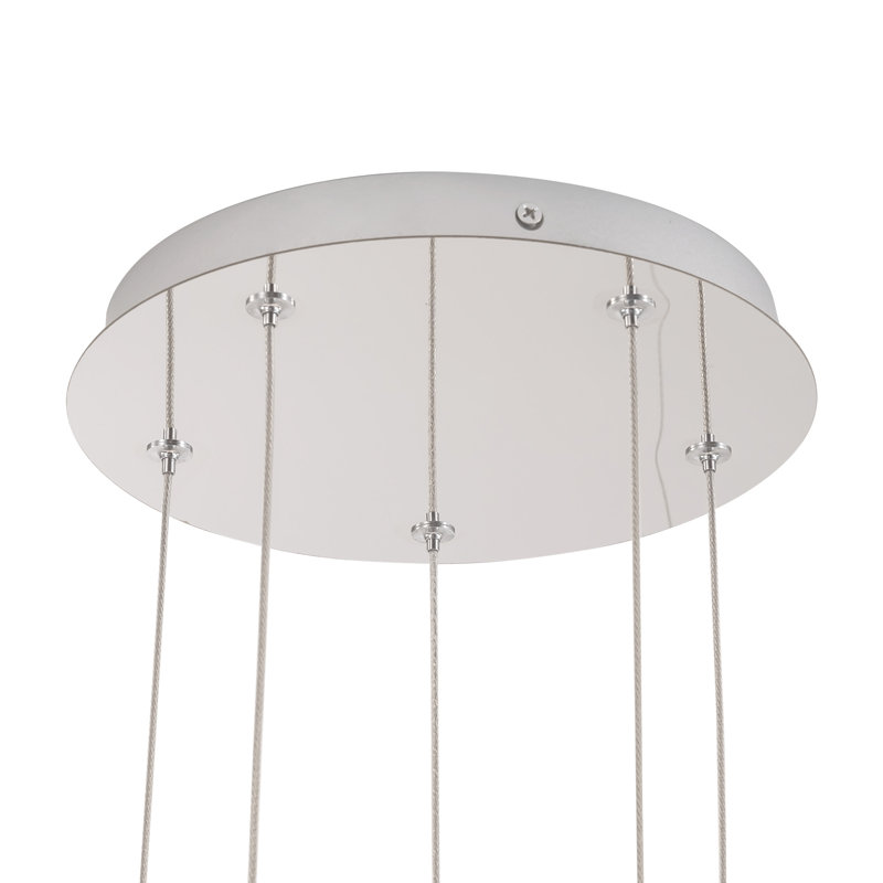 Akoya 80 Light Silver dimmable LED Chandelier, Chrome-RT, 5 Head Chandelier