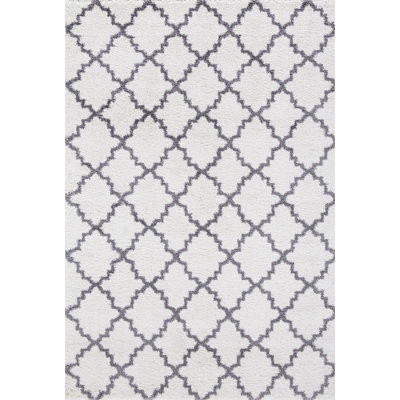 Tapis gris à poils longs Bergelt