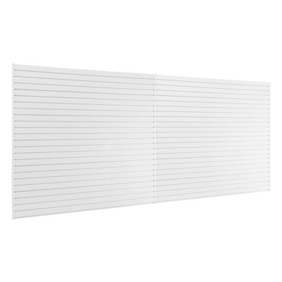 Garage White 80 SQ. FT. PVC Slatwall With 40-Piece Locking Hook Kit