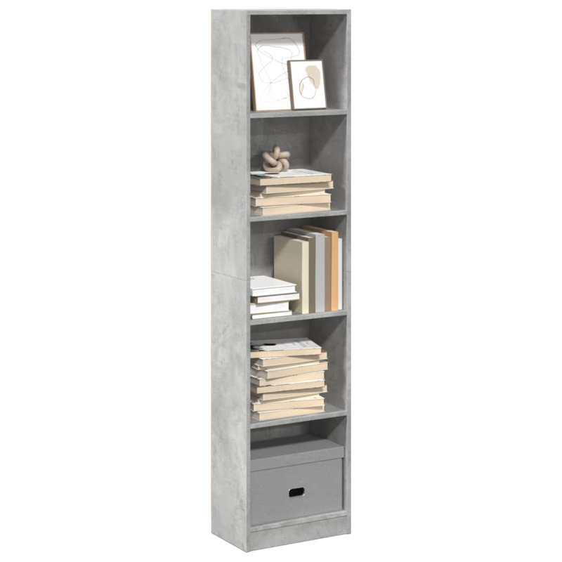 Rian Standard Bookcase, Black, (4 Shelves) 143cmH x 36cmW x 30cmD