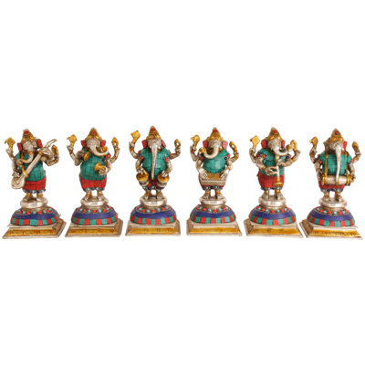 Ensemble de six cuivres 7 po Ganesha
