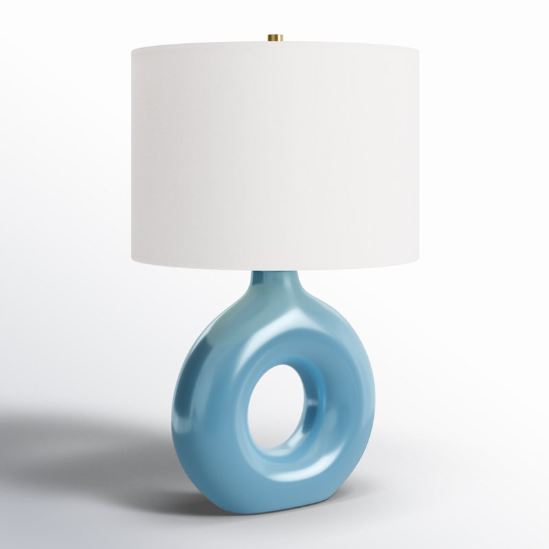 Roumel Ceramic Table Lamp, Teal