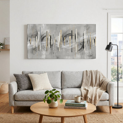 Ensemble de 1 tableau abstrait géométrique sur toile