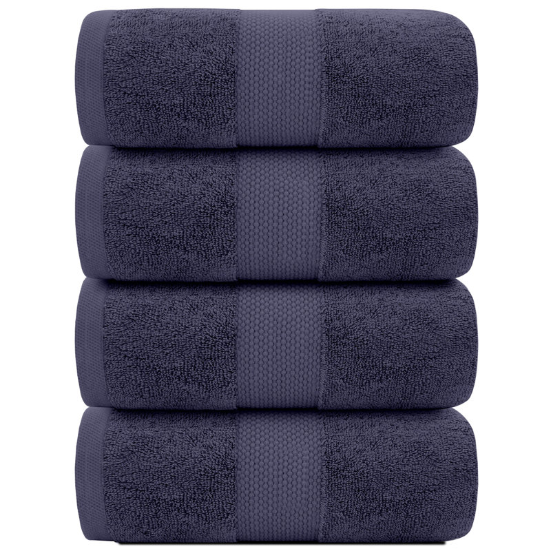 Serviette de bain 100% coton Aldercy, Bleu marine