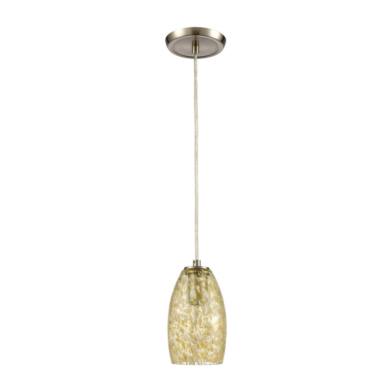 Mini-luminaire suspendu 1 lumière Golden Pasture 5 po de large - doré