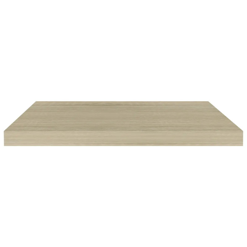 Arsis 4 Piece Metal Floating Shelf, 3.8cm H x 23.5cm W x 23cm D, Oak