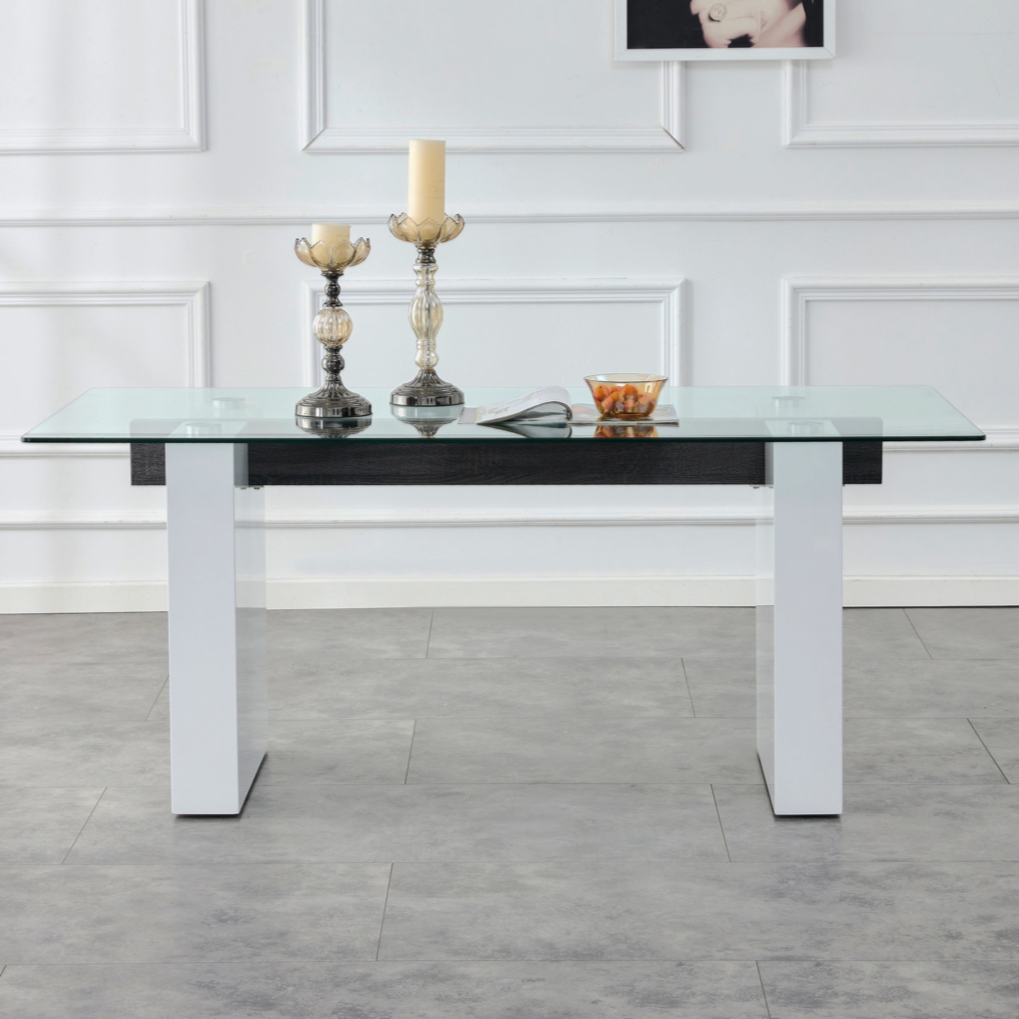 Brayden Studio Large Modern Rectangular Table With 0.4 Inch Patterned ...