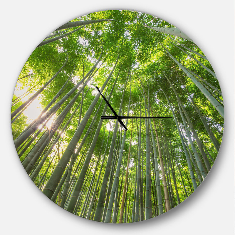 Pics de bambou dans la forêt de Kyoto - Horloge murale moderne, Surdimensionné