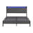 Mesum Fabric Upholstered Frame with LED Lights-1504691922