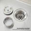 Évier de cuisine en acier inoxydable, évier simple de 23 po x 19 po fait à la main sur fond gris foncé, avec drain et crochet standards américains-118372308