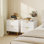 Table de chevet, table de chevet, table de bout avec 2 tiroirs, blanc