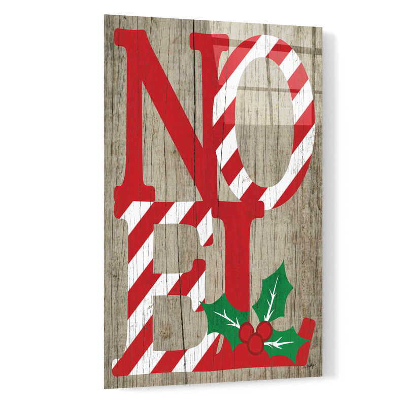 «Noel» par Misty Michelle, art en verre acrylique Wal, H 24 po x l 16 po x P 0,2 po