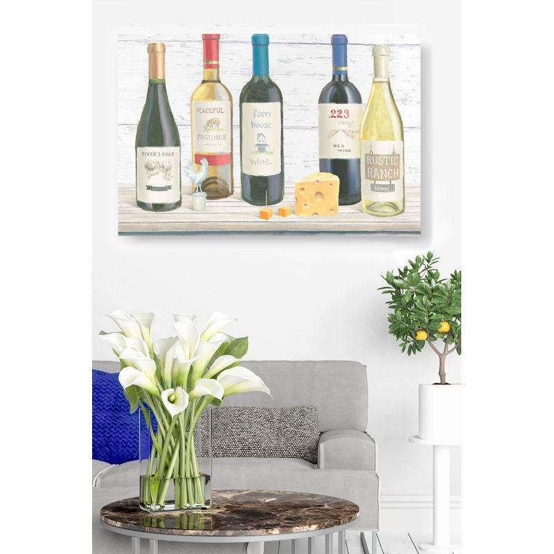 Vin et fromage, bouteilles, texture de bois, vigneron, H 26 po x l 50 po x P 1,5 po