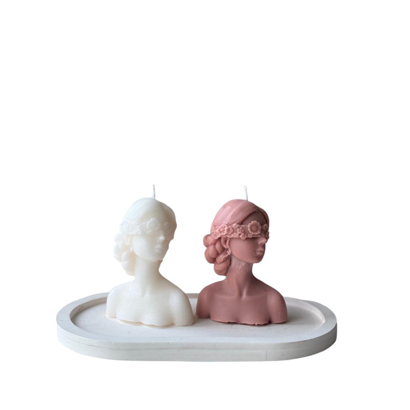 Ensemble de bougies élégantes (3 pièces), rose et blanc, 2,4 x 2,0 x 2,4 pouces | 100% cire de soja pour une combustion propre | Parfait pour la décoration intérieure, la détente et les cadeaux | Conception élégante et écologique