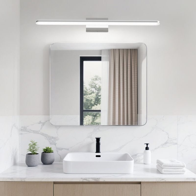  40'' Dimmable LED Bath Bar, Modern Chrome Bathroom Vanity Light With Acrylic Shade Over Mirror Lighting For Bathroom, Bedroom, Or Vanity Spaces