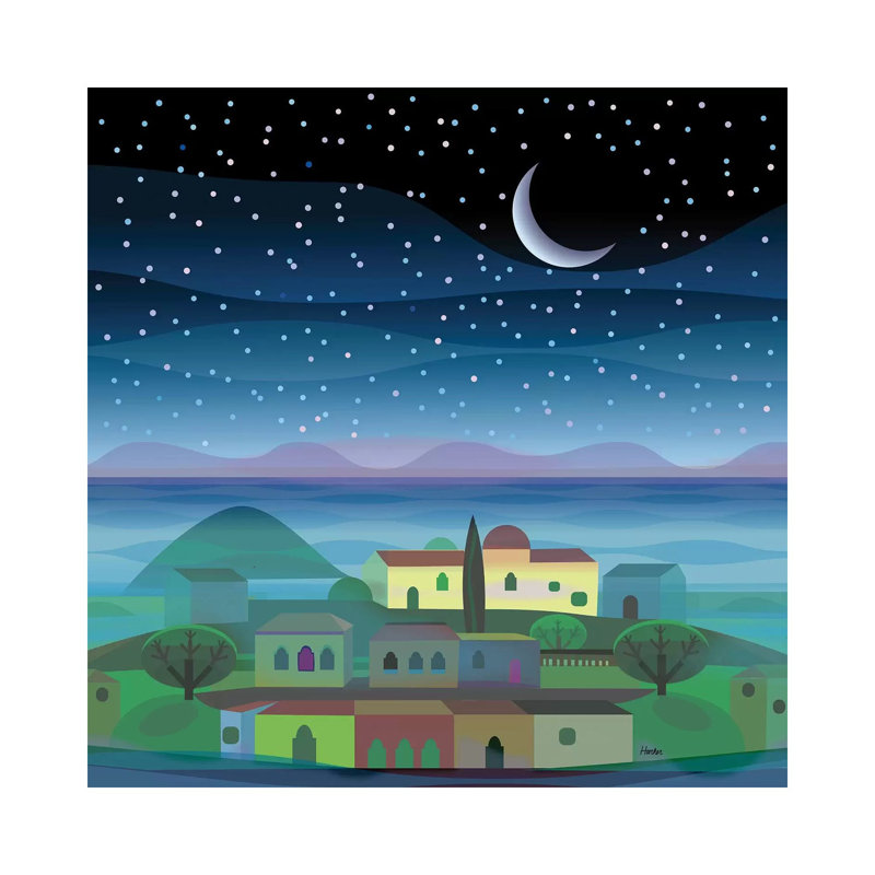 Island Moon by Charles Harker - Wrapped Canvas Gallery-Wrapped Canvas Giclée, 30.48 cm H x 30.48 cm W