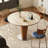 Beige&Walnut Round Sintered Stone Dining table-59217923