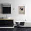 «Black Cat Simple Claw Pied Bathaign Bathroom», art mural surdimensionné sur toile tendue par Coco de Paris-126048777
