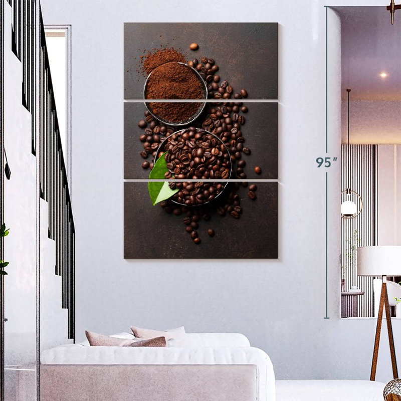 Yarlin Coffee Beans And Grounds, 74" H x 48" W