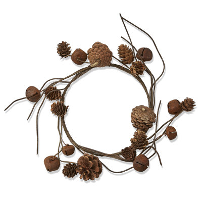 Pinecone And Bell Wreath Large