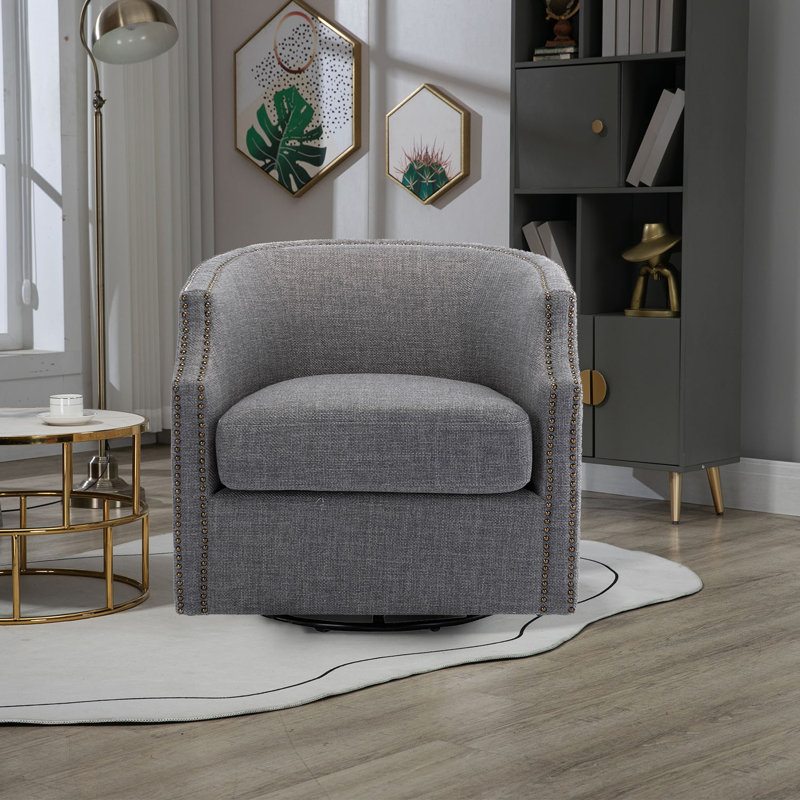 Chaise pivotante 30,5 po Pimm, Lin gris foncé