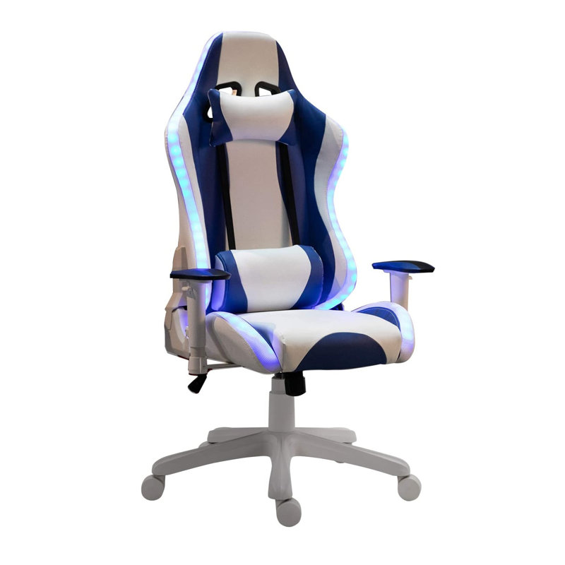 Inbox Zero Jessup Adjustable Reclining Ergonomic Swiveling PC & Racing Game Chair, White