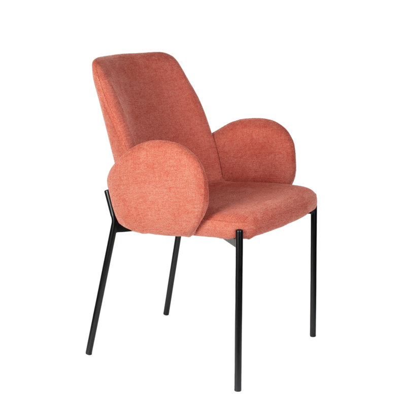 Tjarda Upholstered Arm Chair, Old Pink