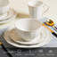 16 Pieces Petal Edge White Dinnerware Set, Service for 4 Peoples