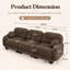 Canapé modulaire 3 places en chenille plissée avec siège ergonomique en mousse, accoudoirs incurvés et 2 coussins décoratifs-1929709923-1929709924